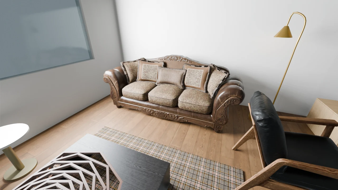 Living room rendered from an actual Neeva Studio sample project